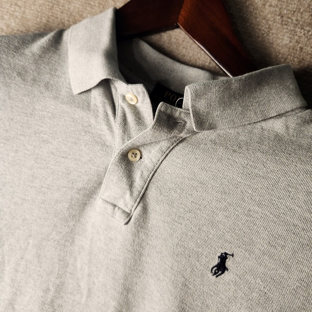 Polo Ralph Lauren Polo Shirt Boys XL Grey Short Sleeve Pique Pony Logo